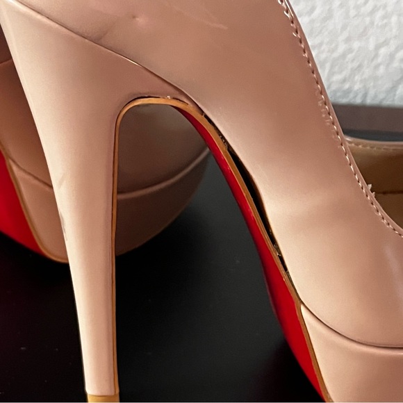 Red Bottom Platform Pump Nude Size 36 EU 6 US - Picture 13 of 16